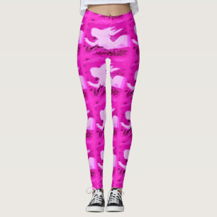 peka på rosa sjöjungfruar leggings