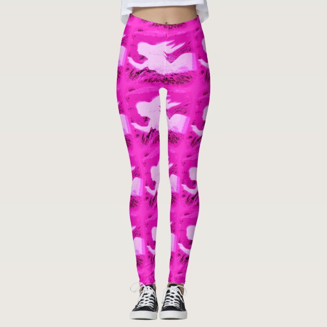 peka på rosa sjöjungfruar leggings (Framsida)