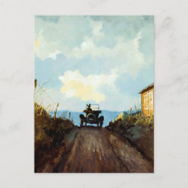 Peka på strålaren västerut vykort