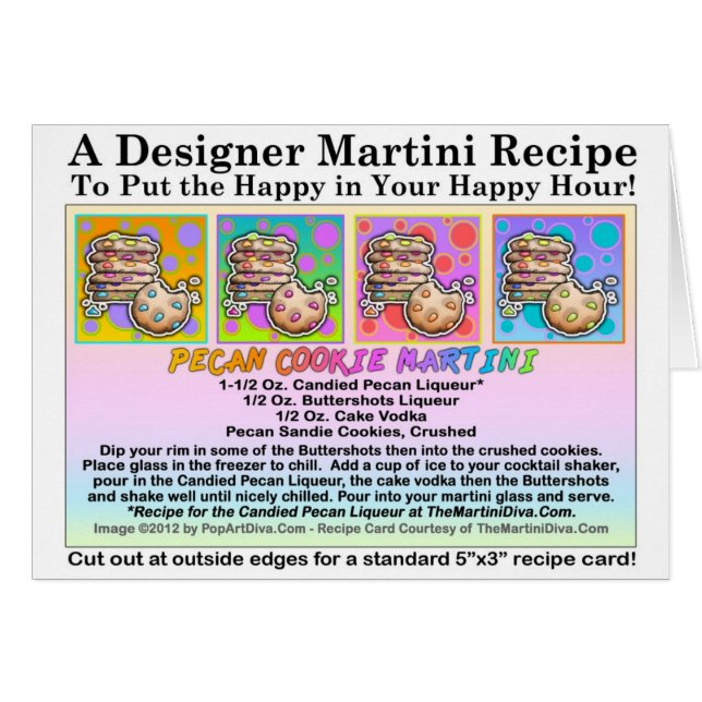 Pekan Cookie Martini Recept Greeting Card Hälsningskort (Framsidan Horizontal)