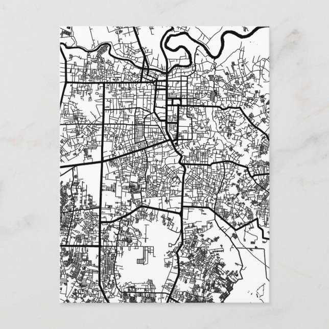 Pekanbaru Indonesia City Map Vykort (Framsida)