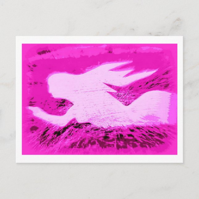 pekande rosa sjöjungfru vykort (Framsida)