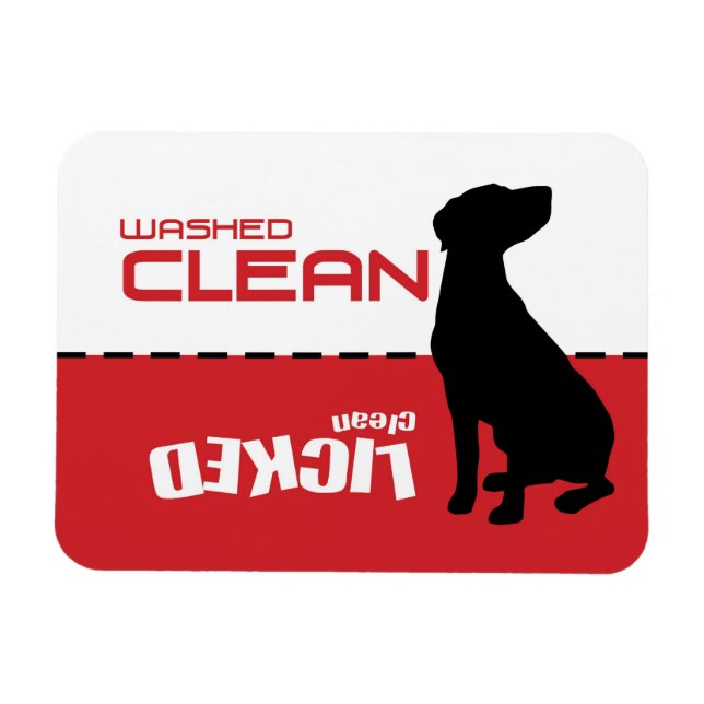 Pekare, Dishwasher Magnet - Slickat ren Hund (Horisontell)