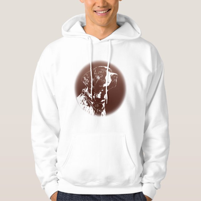 Pekare Hoodies German Pointer Hund Manar Shirts Hoodie (Framsida)
