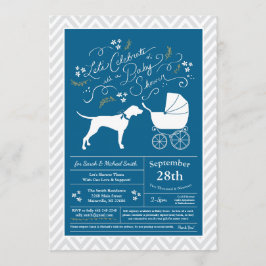 Pekare Hund Baby Shower Boy Blue Inbjudningar