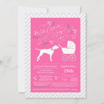 Pekare Hund Baby Shower Girl Rosa