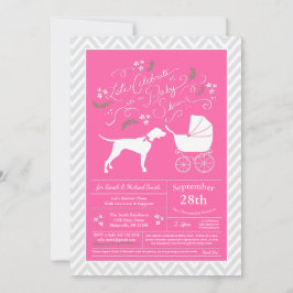 Pekare Hund Baby Shower Girl Rosa Inbjudningar