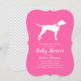 Pekare Hund Baby Shower Girl Rosa Inbjudningar