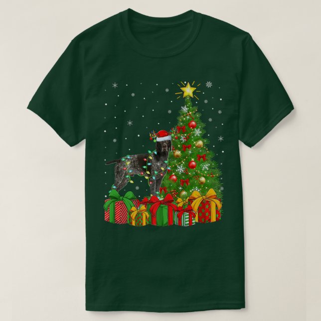Pekare Hund Lighting Julafton Träd Santa Pointer H T Shirt (Design framsida)