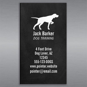 Pekare Hund Silhouette Chalkboard Stil B Magnetiska Visitkort