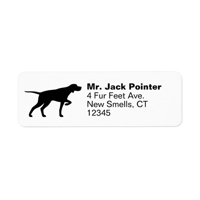Pekare Hund Silhouette-Returetiketter Returadress Etikett (Framsidan)