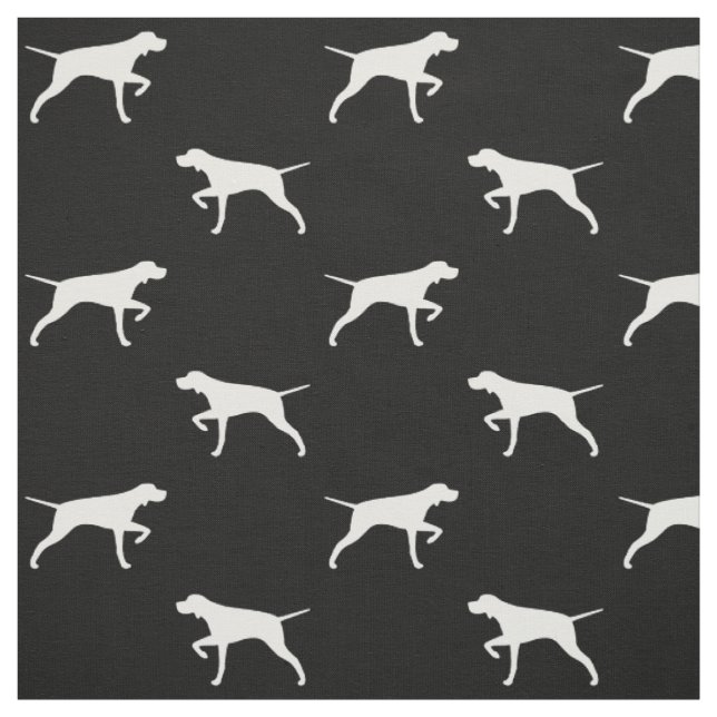 Pekare Hund Silhouettes Black and White Patterned Tyg (Provkarta)