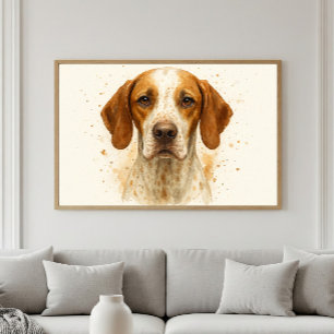 Pekare Hund Watercolor Porträtt Poster