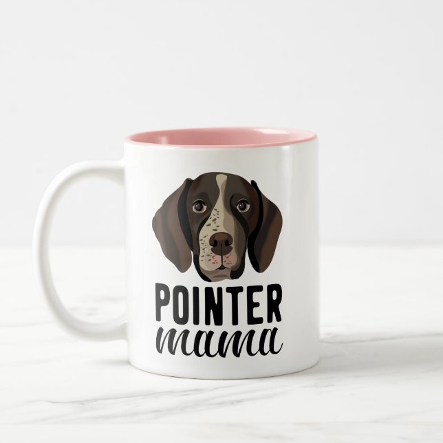 Pekare Mamma hund mamma personlig med ditt foto Två-Tonad Mugg (Vänster)