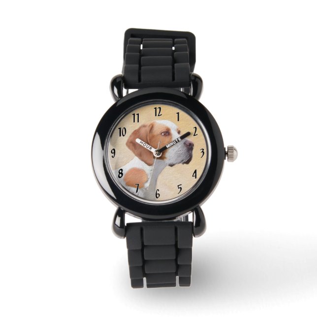 Pekarmålning - Cute Original Hund Art Armbandsur (Framsida)