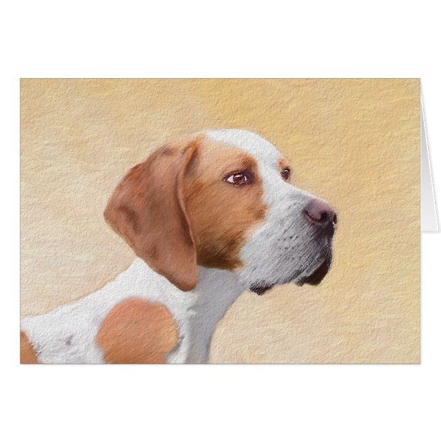 Pekarmålning - Cute Original Hund Art Hälsningskort (Framsidan Horizontal)