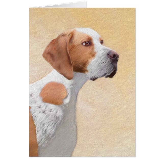 Pekarmålning - Cute Original Hund Art Hälsningskort (Framsidan)