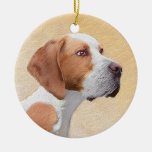 Pekarmålning - Cute Original Hund Art Julgransprydnad Keramik
