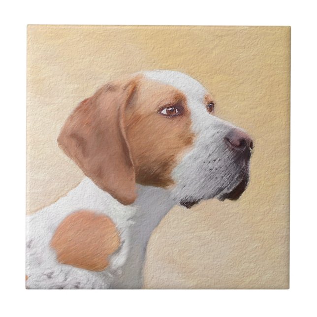 Pekarmålning - Cute Original Hund Art Kakelplatta (Framsidan)