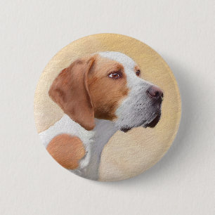 Pekarmålning - Cute Original Hund Art Knapp