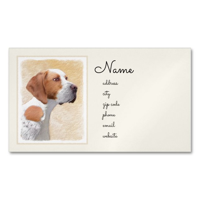 Pekarmålning - Cute Original Hund Art Magnetiska Visitkort (Framsida)