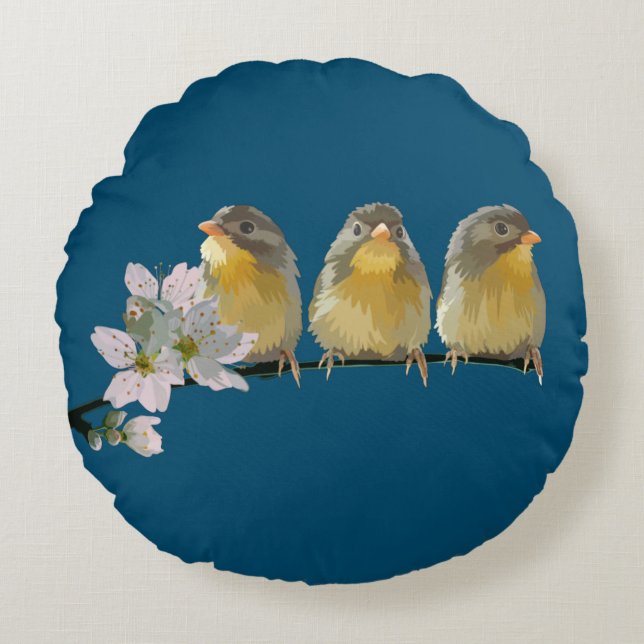 Pekin Robins Rund Kudde (Framsidan)