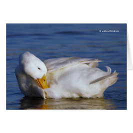 Peking Anka ler en Mona Lisa Smile i Sol Hälsningskort