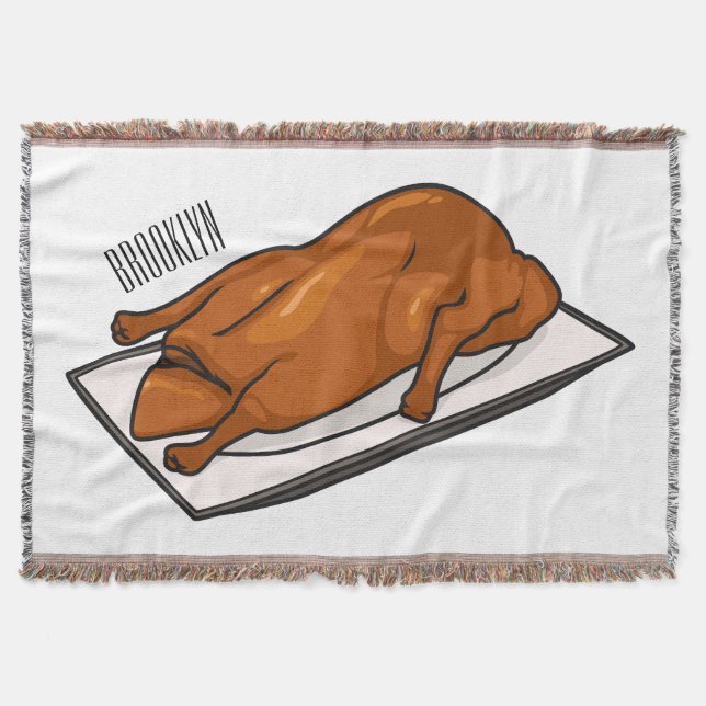 Peking anka tecknad illustration filt (Framsidan)
