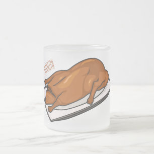 Peking anka tecknad illustration frostad glasmugg