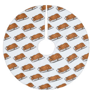 Peking anka tecknad illustration julgransmatta borstad polyester