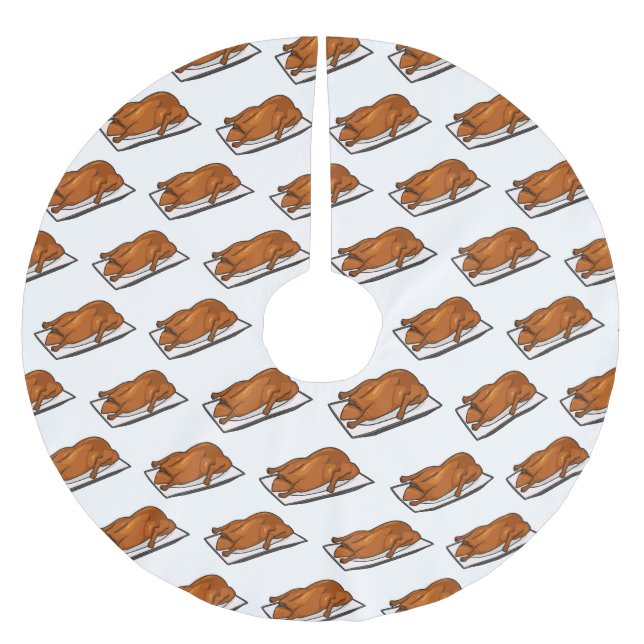 Peking anka tecknad illustration julgransmatta borstad polyester (Framsidan)