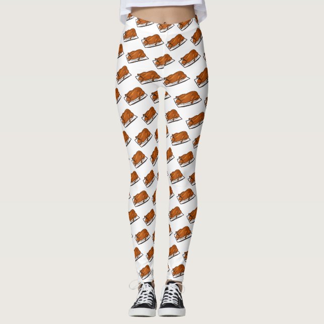 Peking anka tecknad illustration leggings (Framsida)