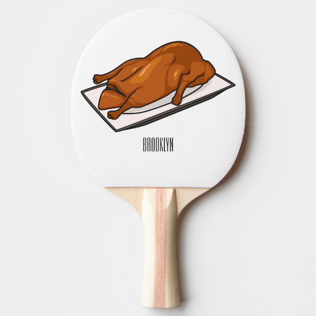 Peking anka tecknad illustration pingisracket (Framsidan)