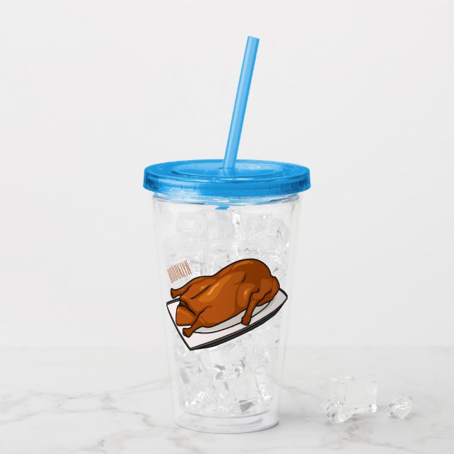 Peking anka tecknad illustration take away mugg (Baksida Ice)