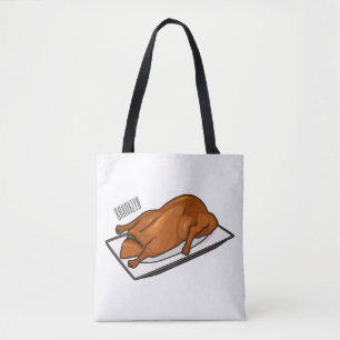 Peking anka tecknad illustration tygkasse