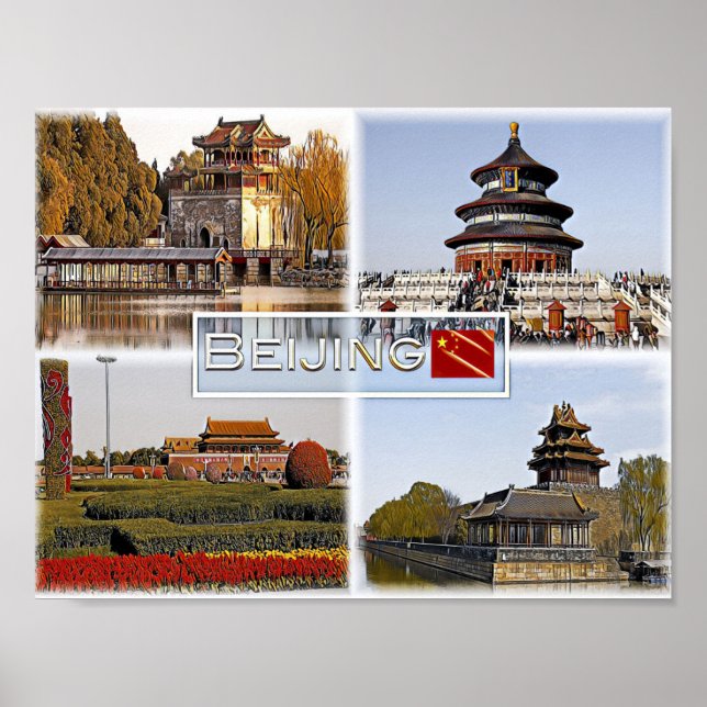 Peking - China - Mosaik - Poster (Framsidan)