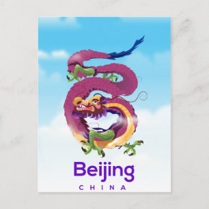 Peking Kina Drak resa affisch Vykort