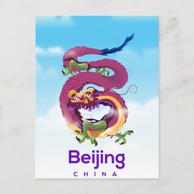 Peking Kina Drak resa affisch Vykort (Framsida)