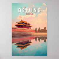 Peking Kina Illustration Resa Konst Vintage