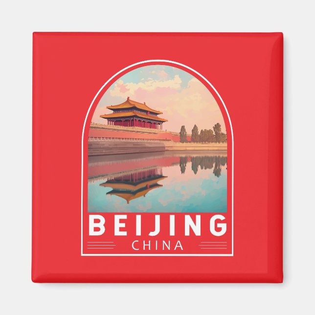 Peking Kina Resa Konst Emblem Magnet (Framsidan)