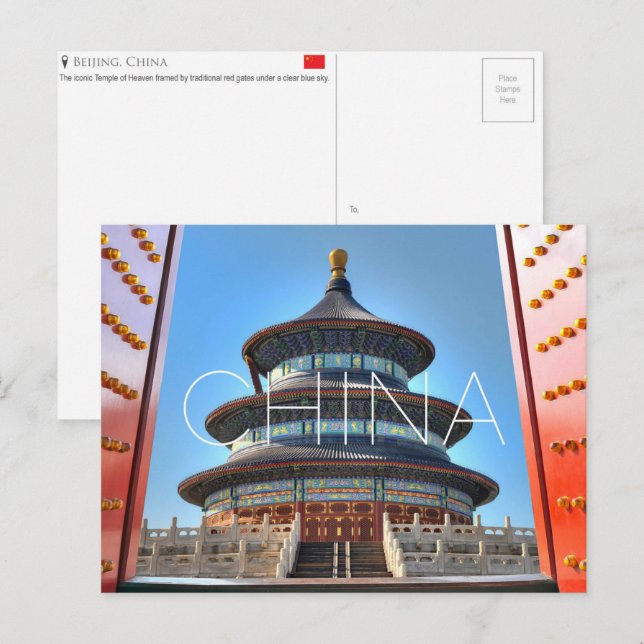 Peking, Kina Resebrevkorta Vykort (Fram/baksida)