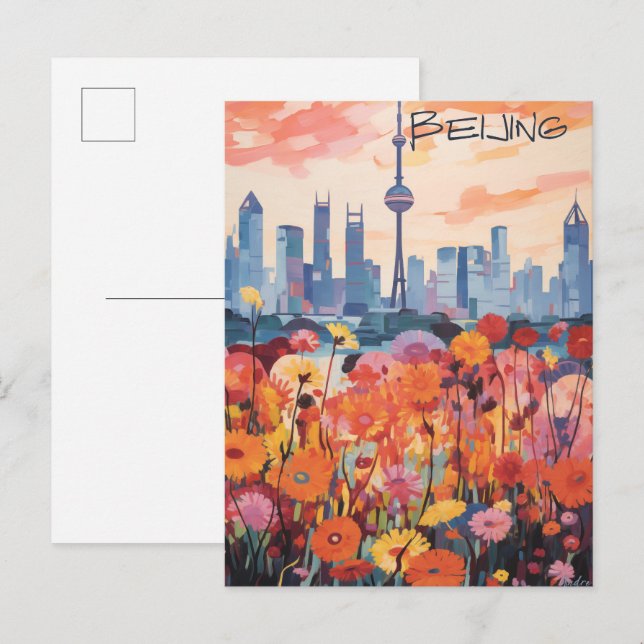 Peking Kina Resestaden Estetik Vykort (Fram/baksida)