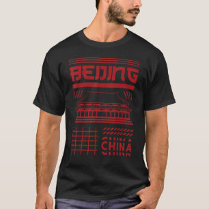 Peking Kina Stad Silhuett Stadssiluett T Shirt
