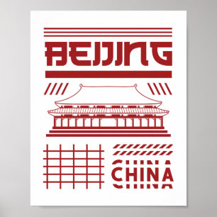 Peking Kina Urban Tempels Grafik Poster