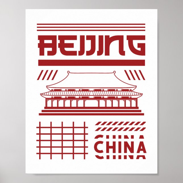 Peking Kina Urban Tempels Grafik Poster (Framsidan)