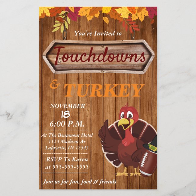 Peking och inbjudan till Thanksgiving i Turkiet Flygblad (Framsidan)