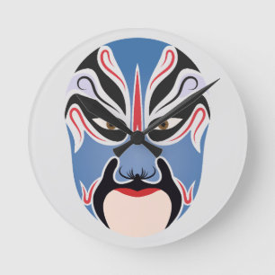 Peking opera makeup Lu Meng Rund Klocka