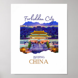Peking Stad Förbjudna Kina Souvenir Män Pojkar Kvi Poster