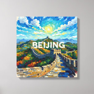 Peking Stora Muren Morgonljus Canvas Konst