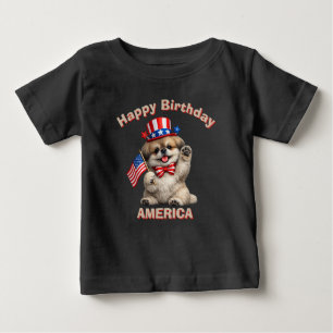 Pekingese (2af) Patriotisk Barn T-Shirt